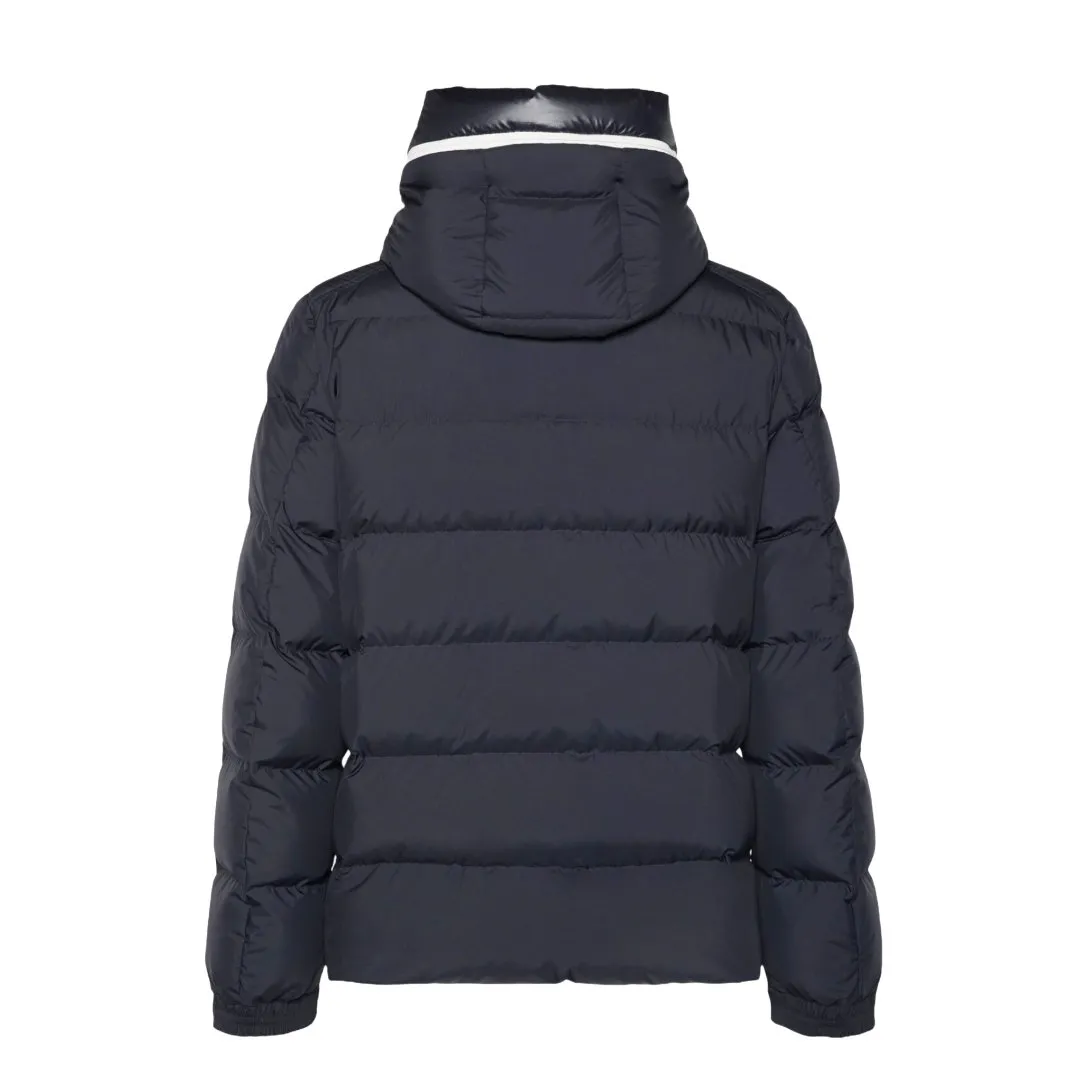MONCLER CADERE HOODED FEATHER DOWN JACKET NAVY BLUE