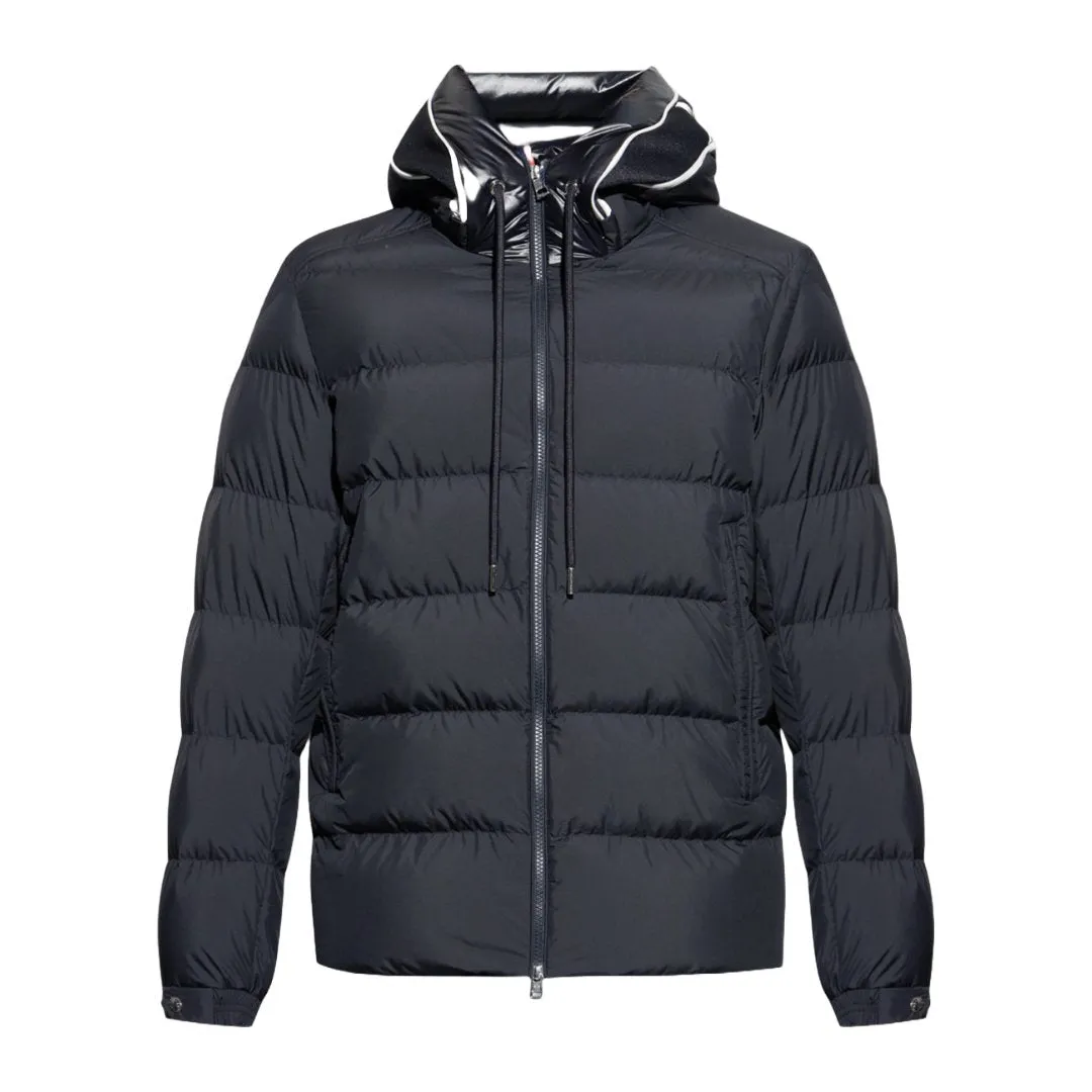 MONCLER CADERE HOODED FEATHER DOWN JACKET NAVY BLUE