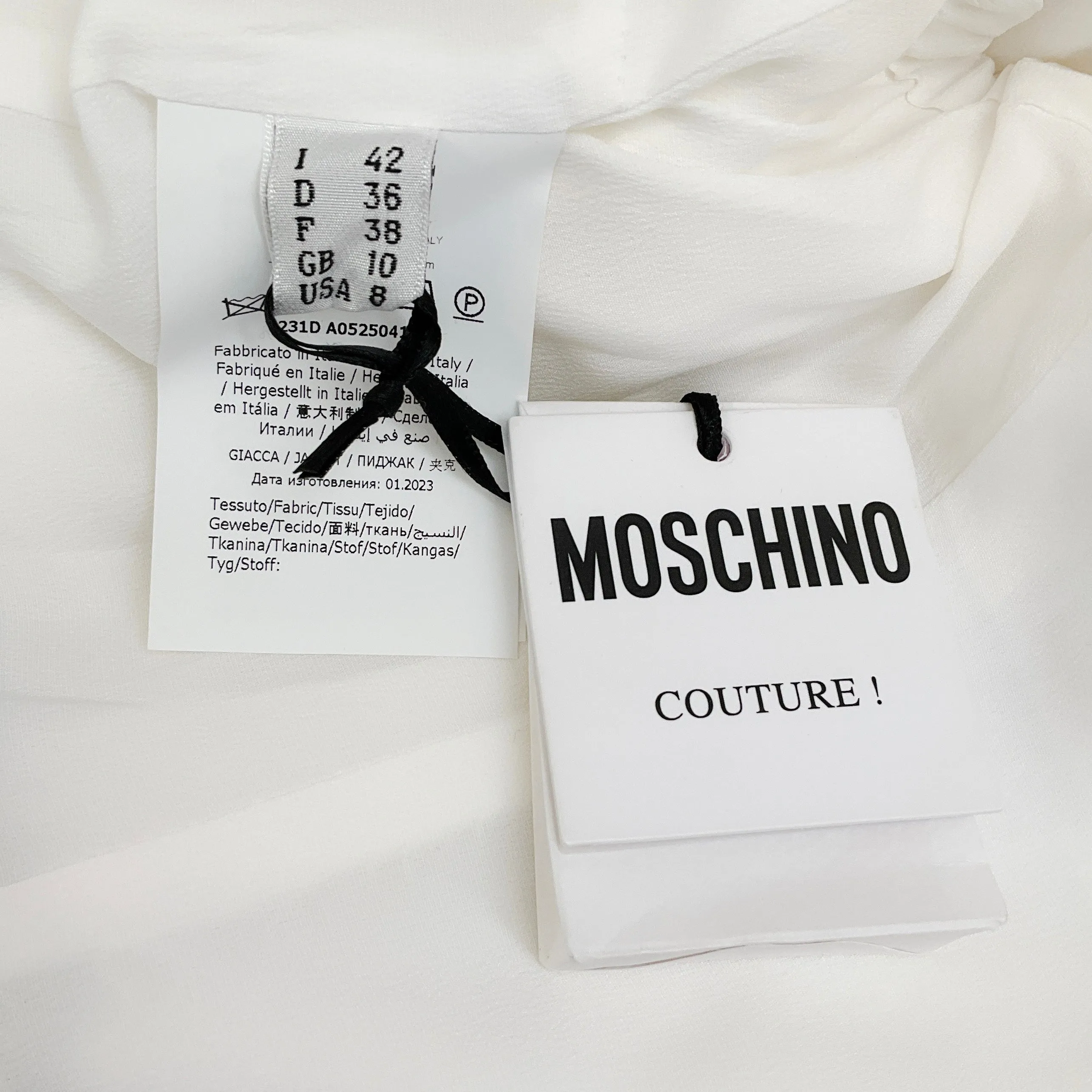 Moschino Couture White / Cobalt Jacket with Heart Buttons