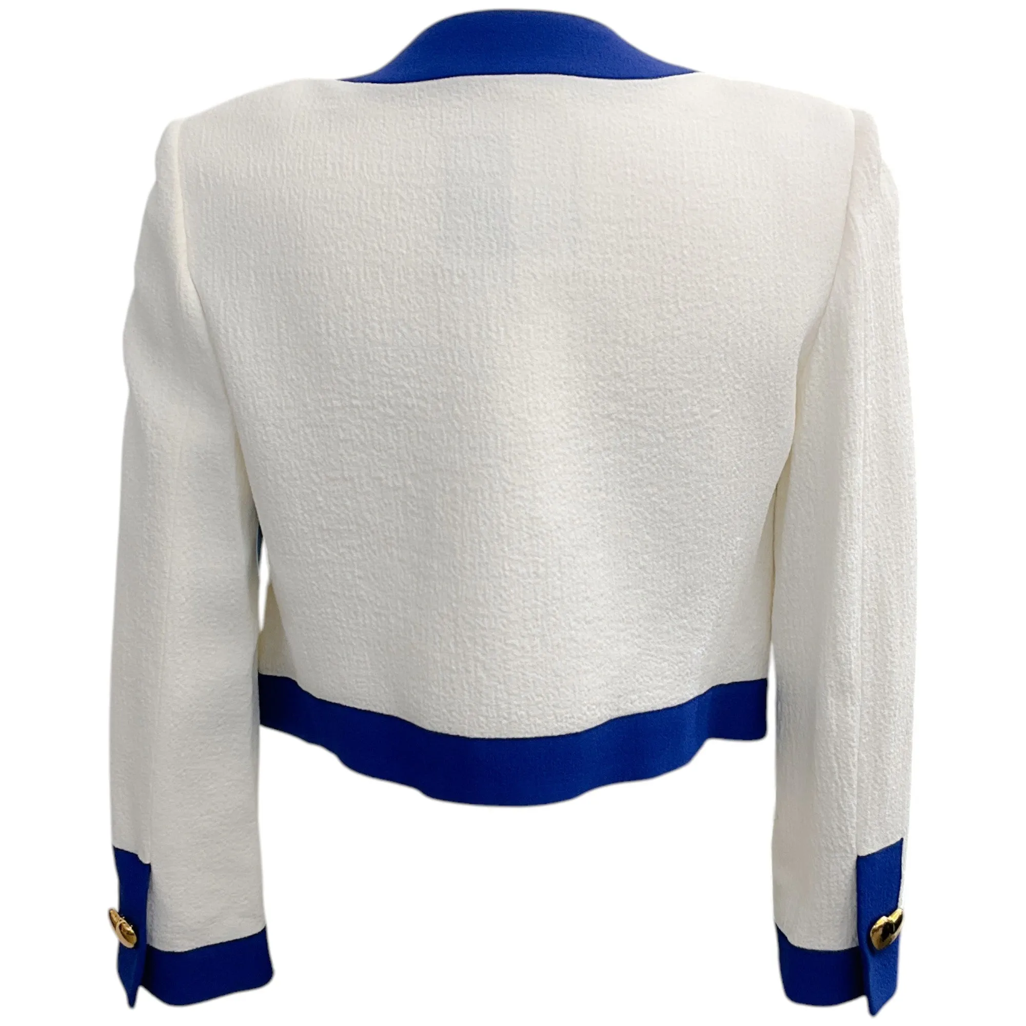 Moschino Couture White / Cobalt Jacket with Heart Buttons