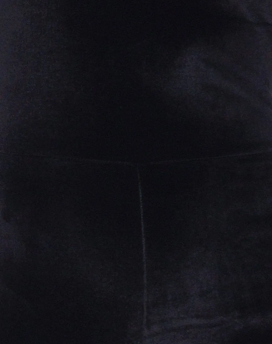 Motel Unitard in Black Velvet