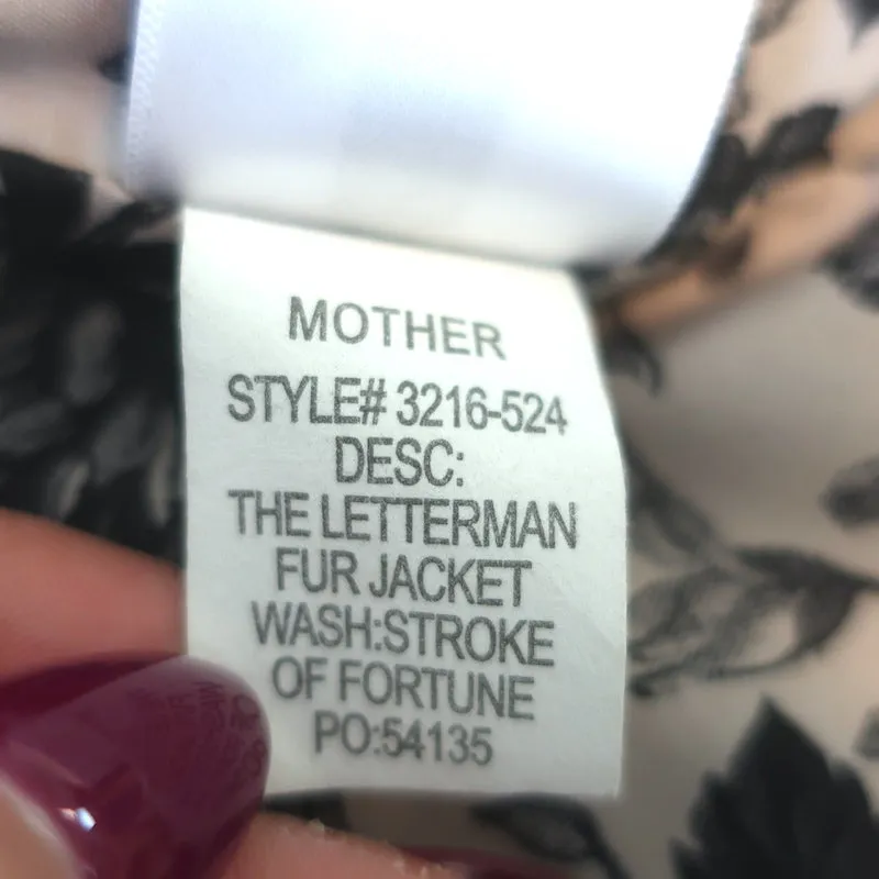 MOTHER The Letterman Faux Fur Bomber Jacket Blush Size Extra Small