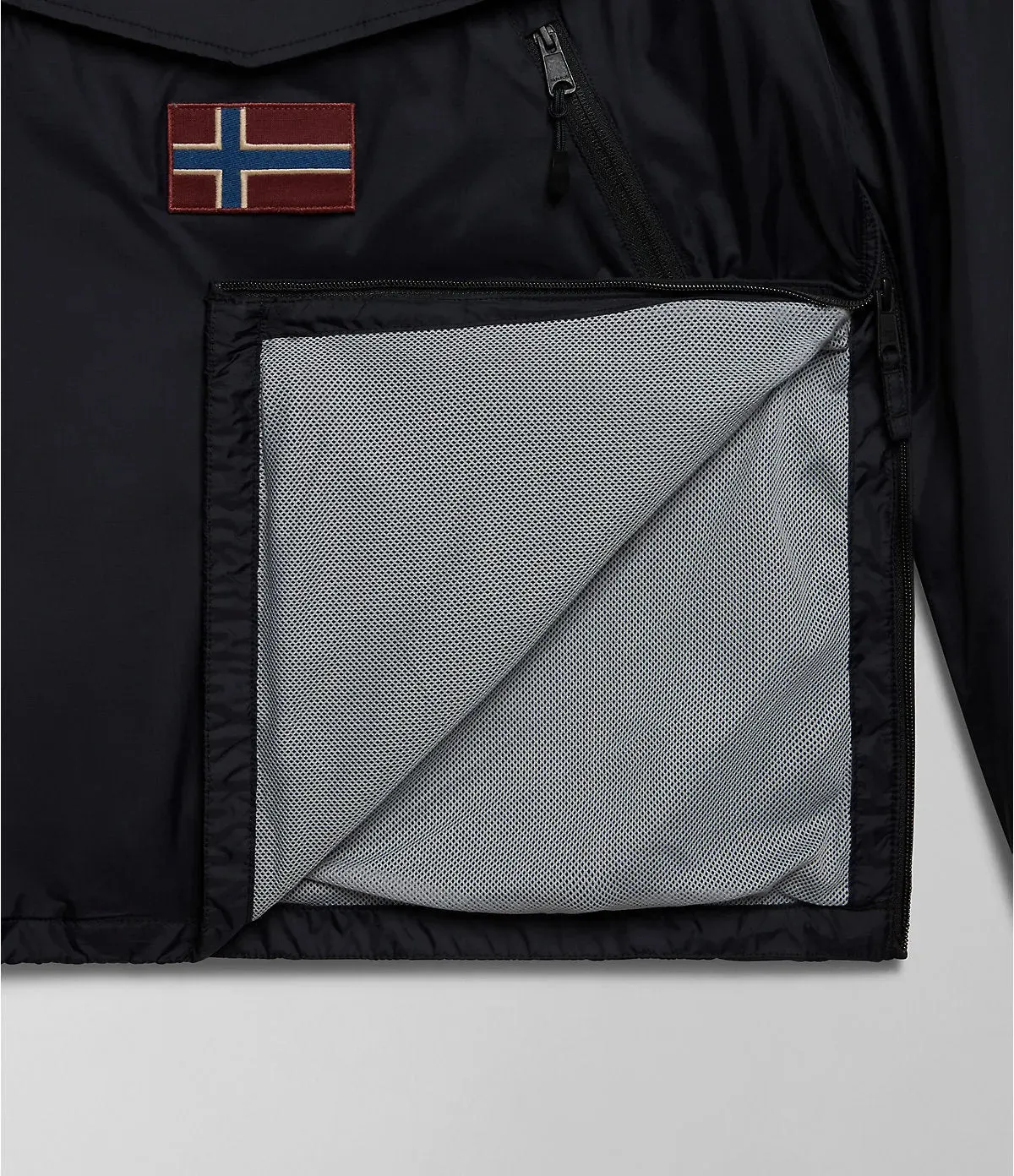 Napapijri Rainforest Ripstop Anorak Jacket In Black