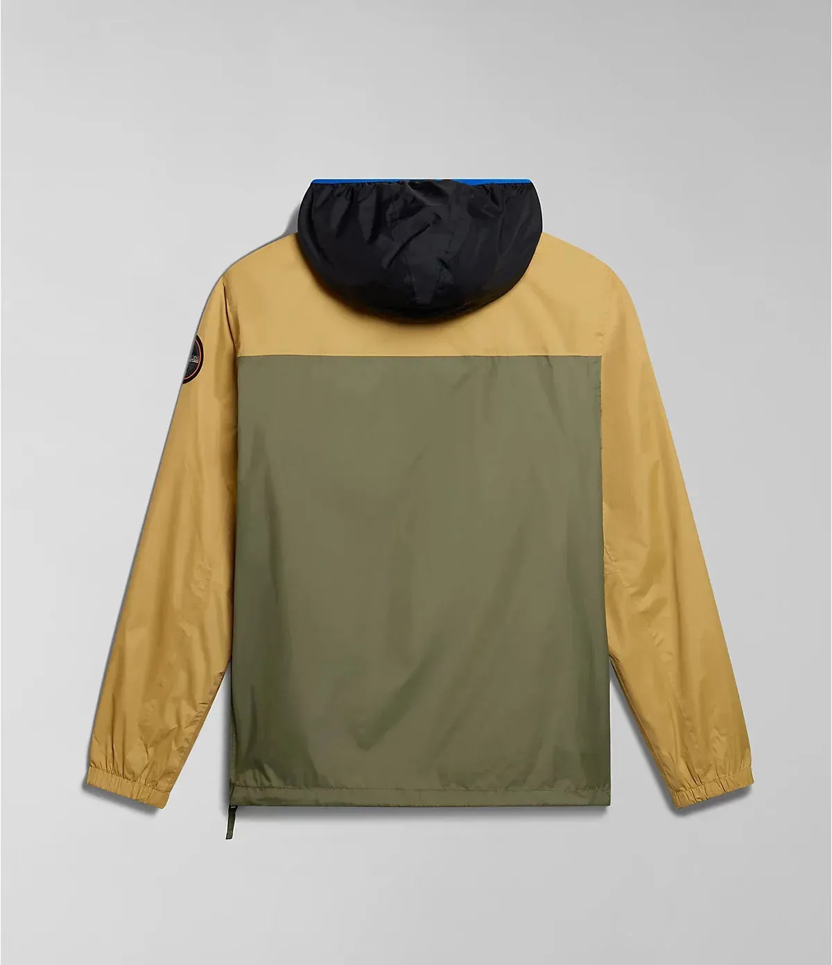Napapijri Rainforest Ripstop Anorak Jacket In Green/Beige/Black