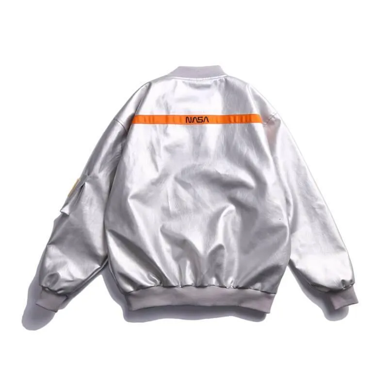 NASA Men's Leather Bomber Jacket MA1