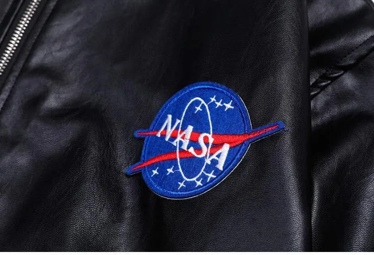NASA Men's Leather Bomber Jacket MA1