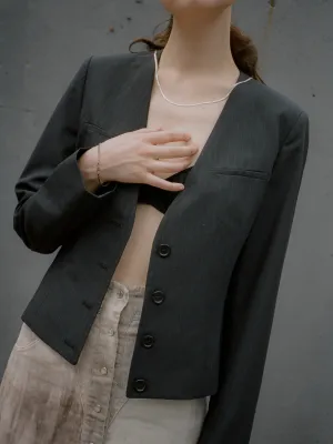 Navy Pinstripe Jacket