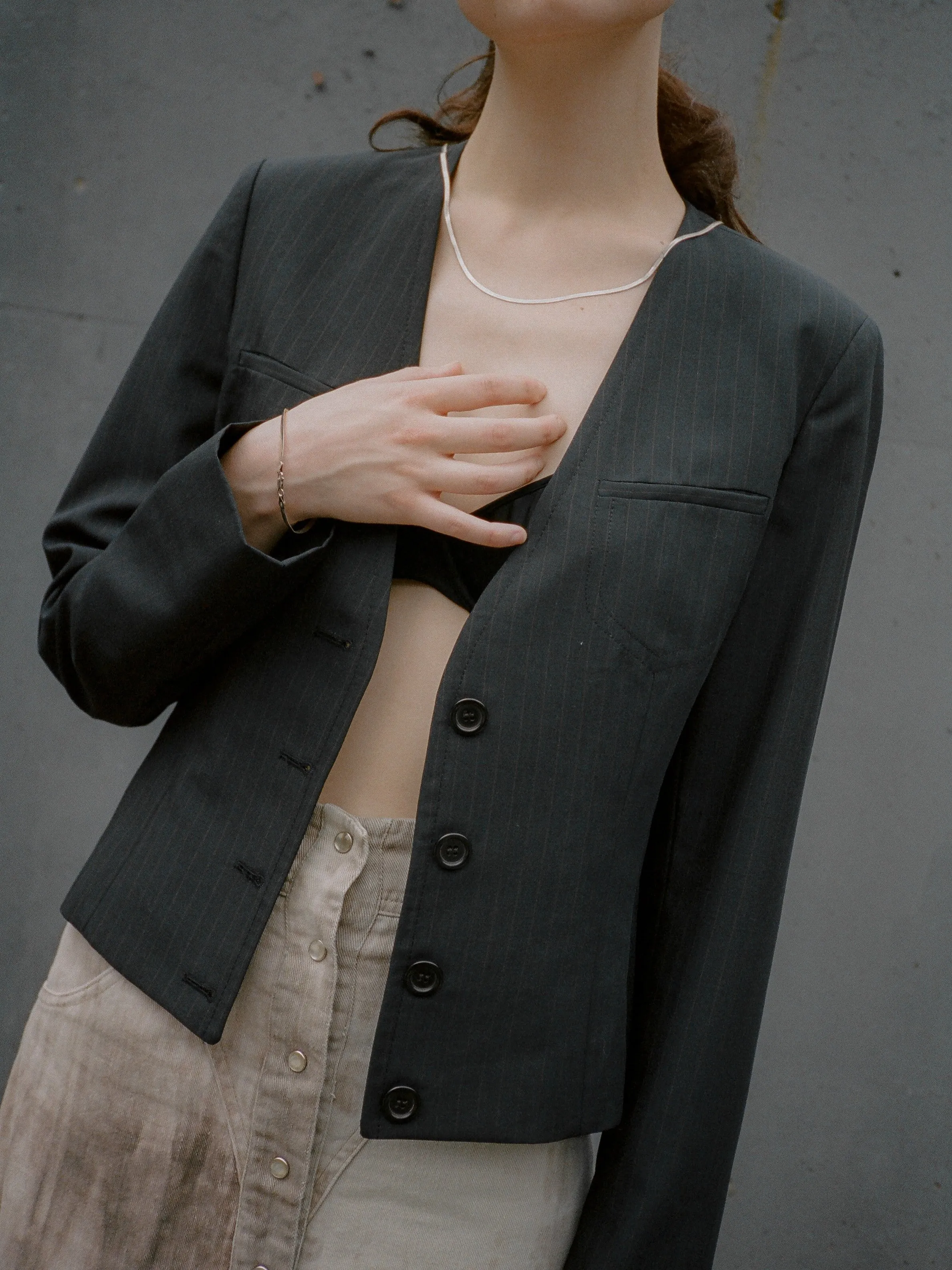 Navy Pinstripe Jacket