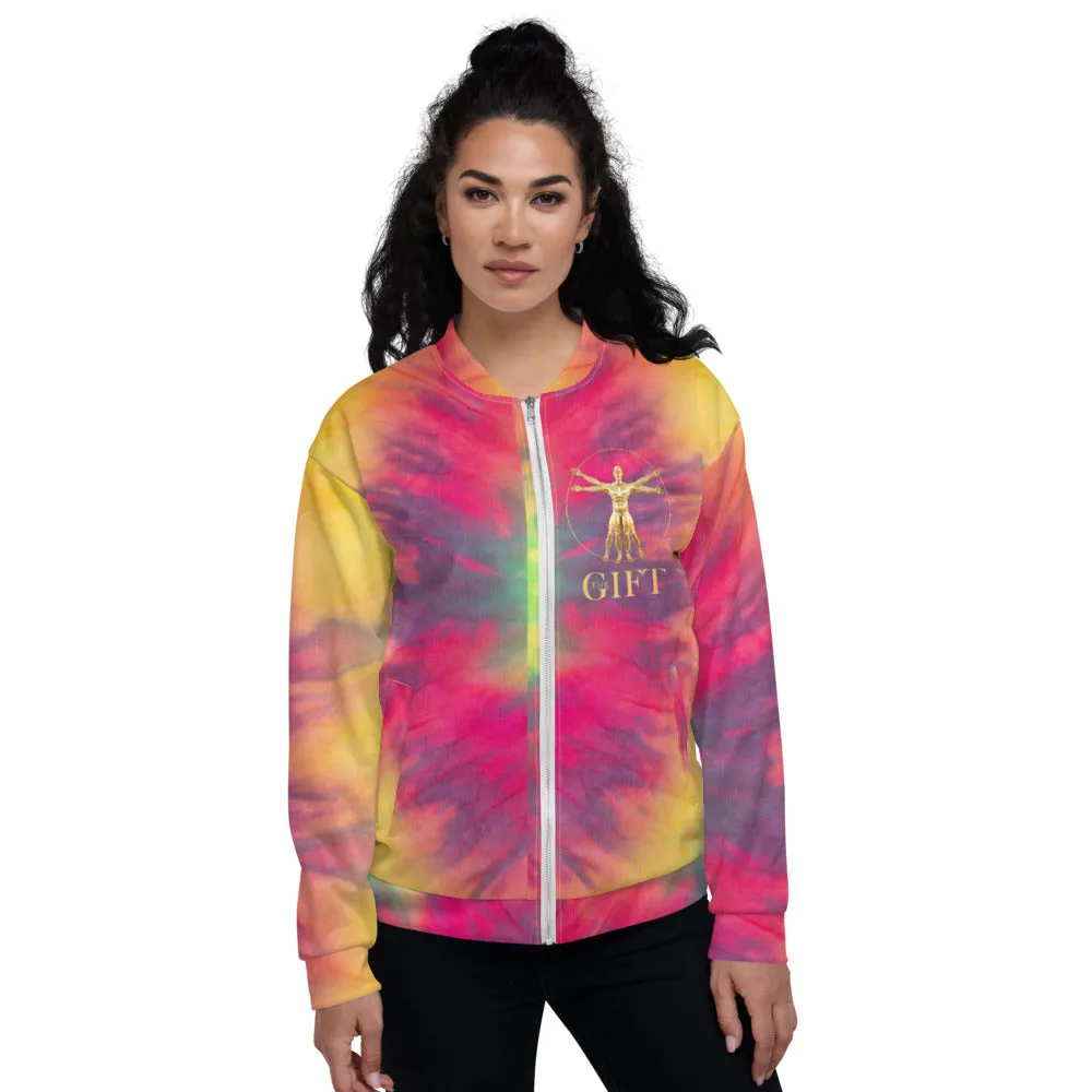 Neon Tie-Dye Bomber Jacket