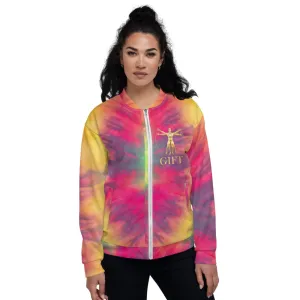 Neon Tie-Dye Bomber Jacket