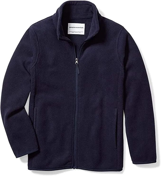 New Amazon Essentials Boys' Full-Zip Polar Fleece Jacket, Navy, Sz 10!