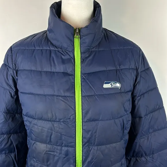 NFL TEAM APPAREL™️ 'SEATTLE SEAHAWKS' Size M Packable Lightweight Puffer Jacket