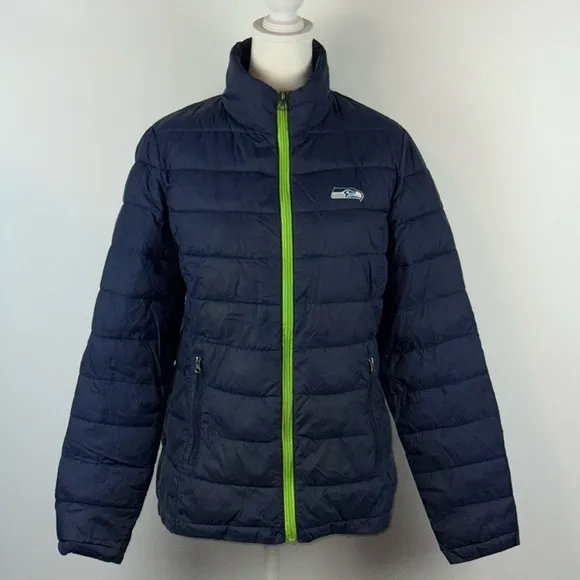 NFL TEAM APPAREL™️ 'SEATTLE SEAHAWKS' Size M Packable Lightweight Puffer Jacket