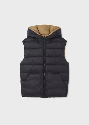 Nukutavake Boys Black Reversible Puffer Vest: Size 8 to 18 Years