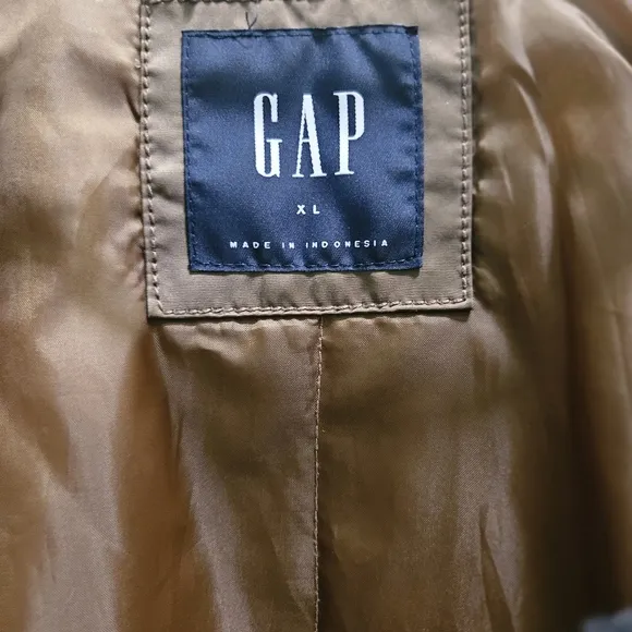 NWT GAP Bomber Flight Jacket Faux Fur Nylon Womens Size XL Brown