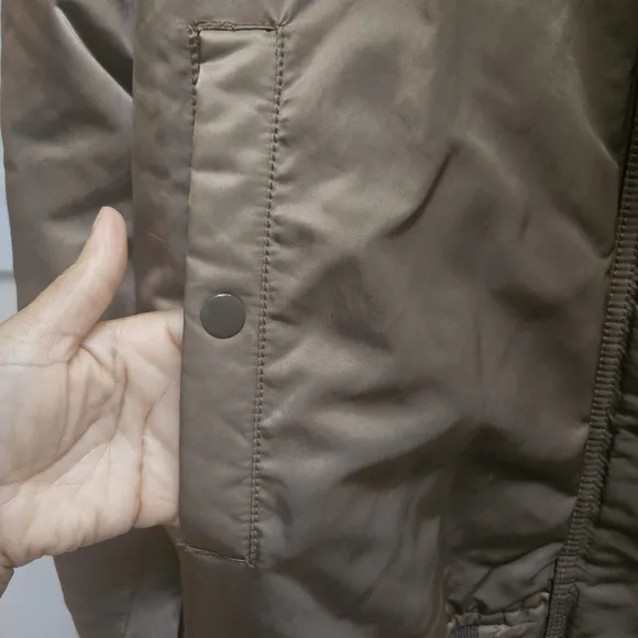 NWT GAP Bomber Flight Jacket Faux Fur Nylon Womens Size XL Brown