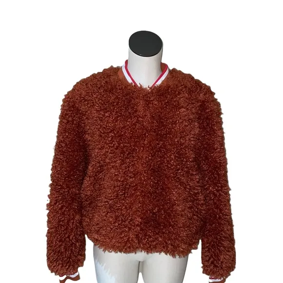 NWT Jessica Simpson Kataleya Long-Sleeve Faux-Fur Cozy Bomber Jacket