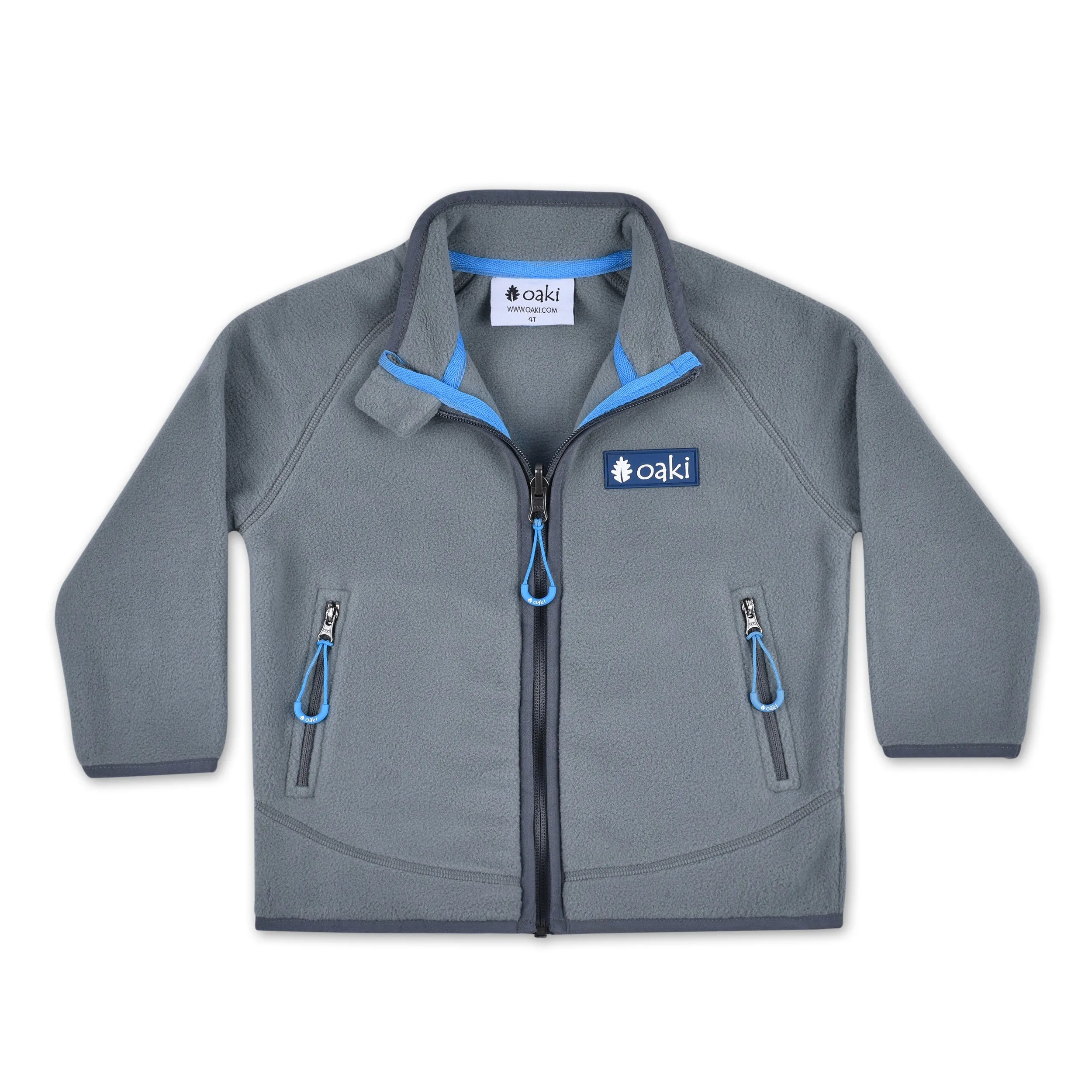 Oakiwear Kids Fleece Jacket 200 Series Polartec®, CharcoalBlue Warm Mid Layer
