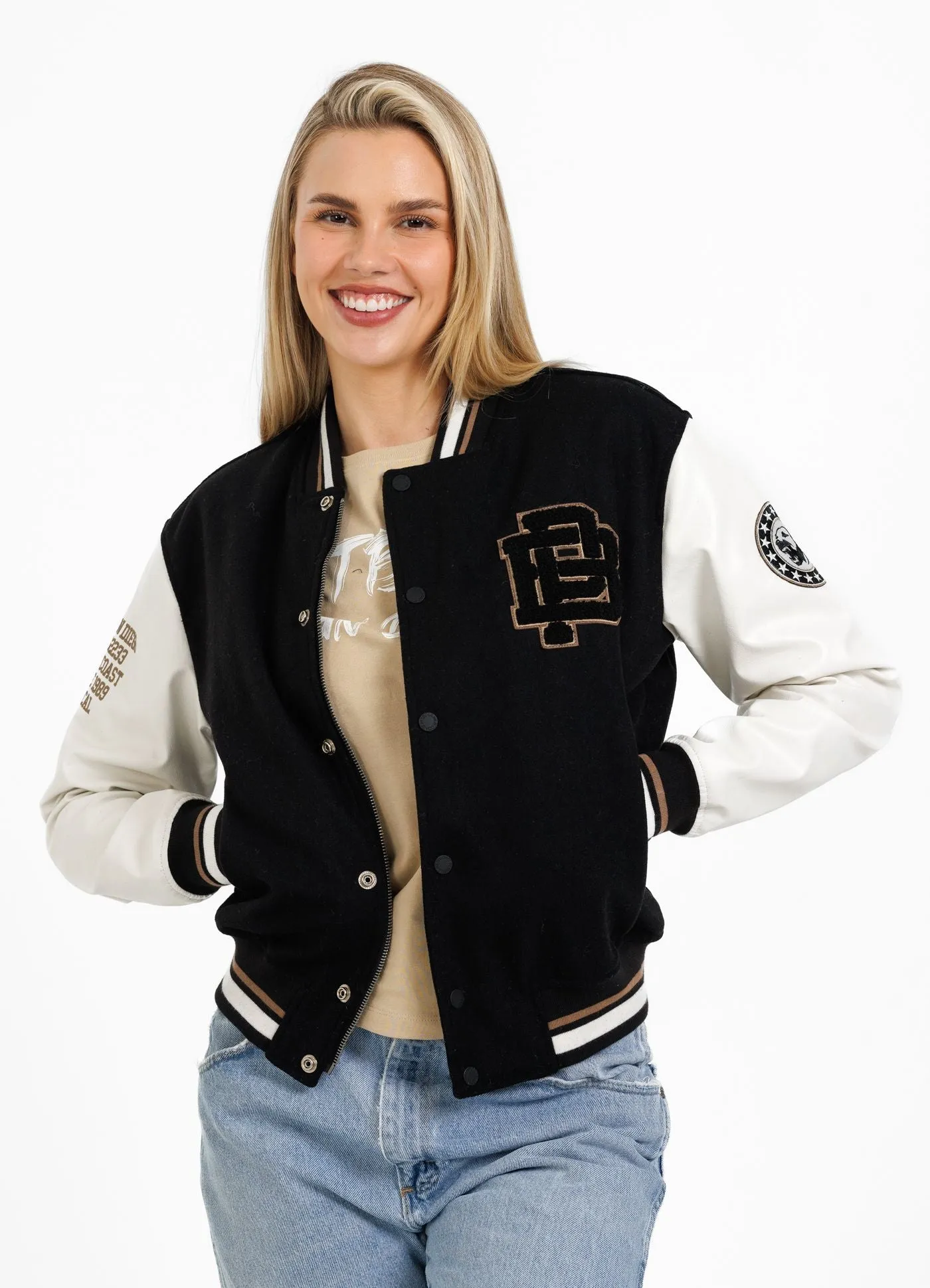 Orchid Women's Varsity College Bomber Jacket