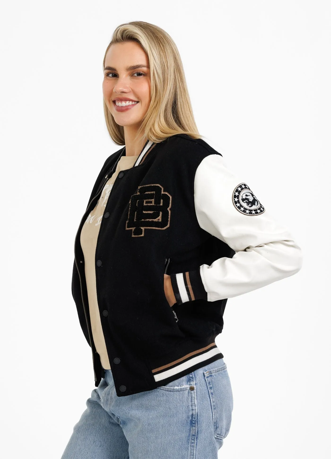 Orchid Women's Varsity College Bomber Jacket