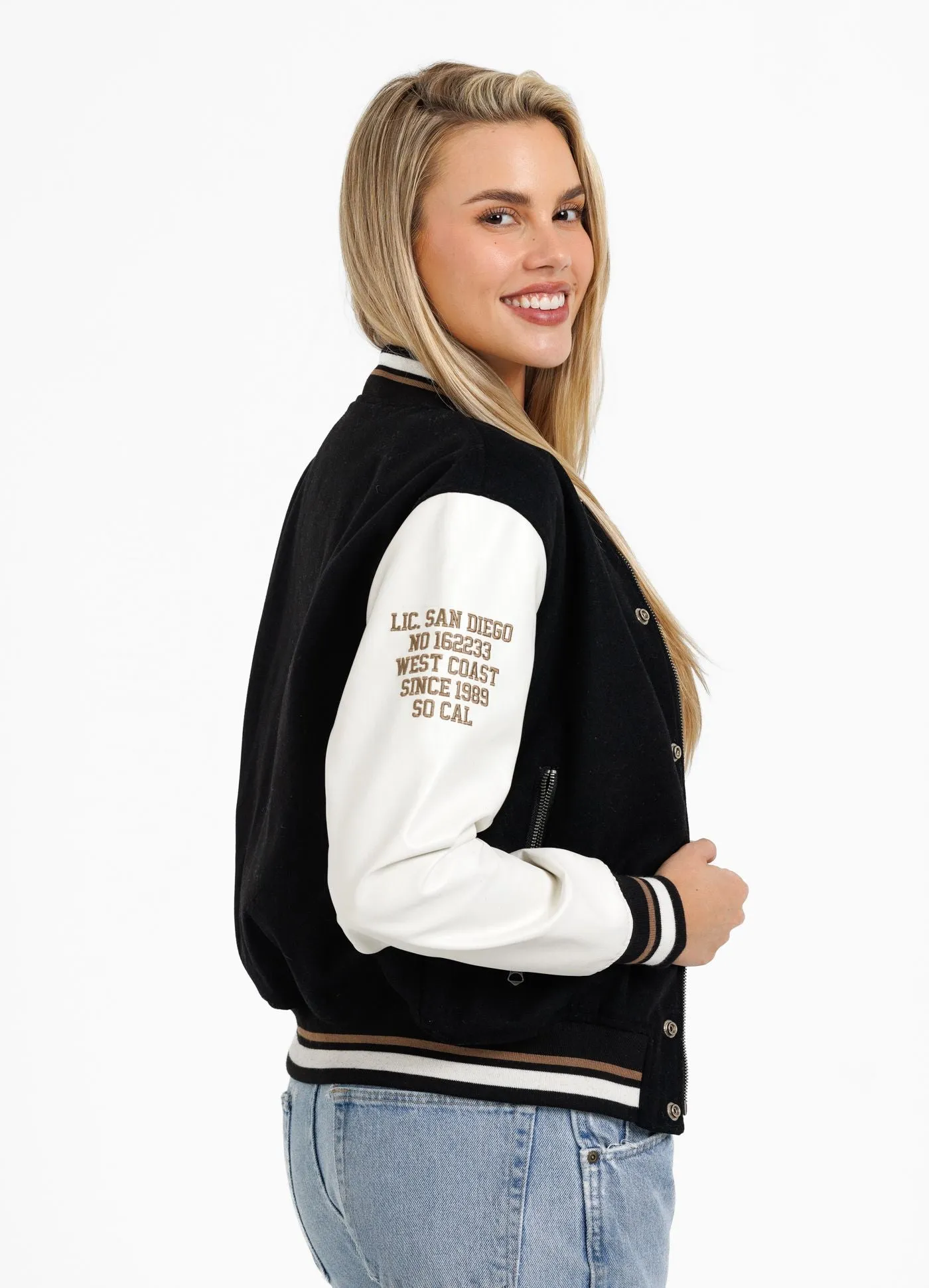Orchid Women's Varsity College Bomber Jacket