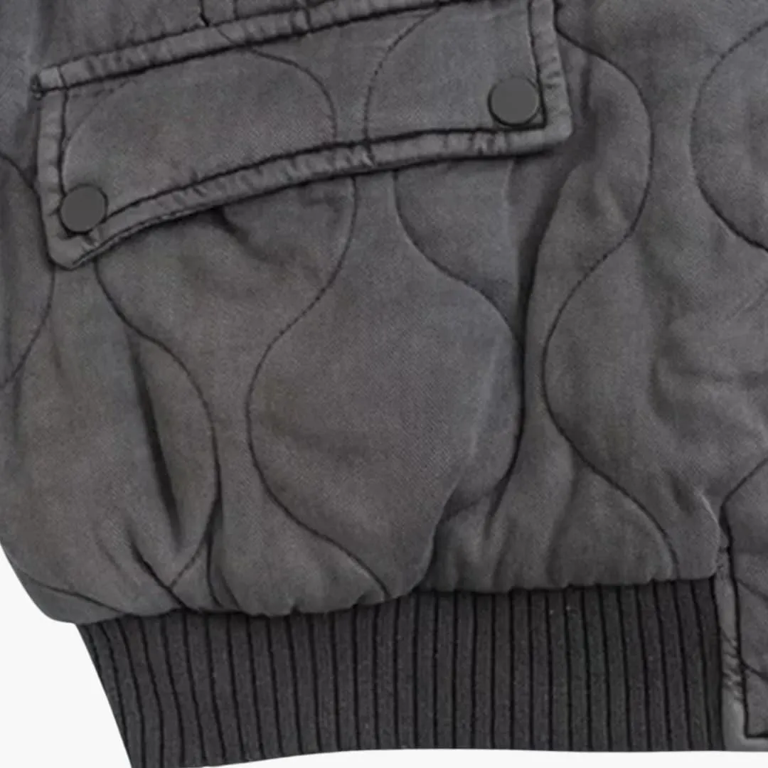 Oversized Quilted Bomber Jacket for Women