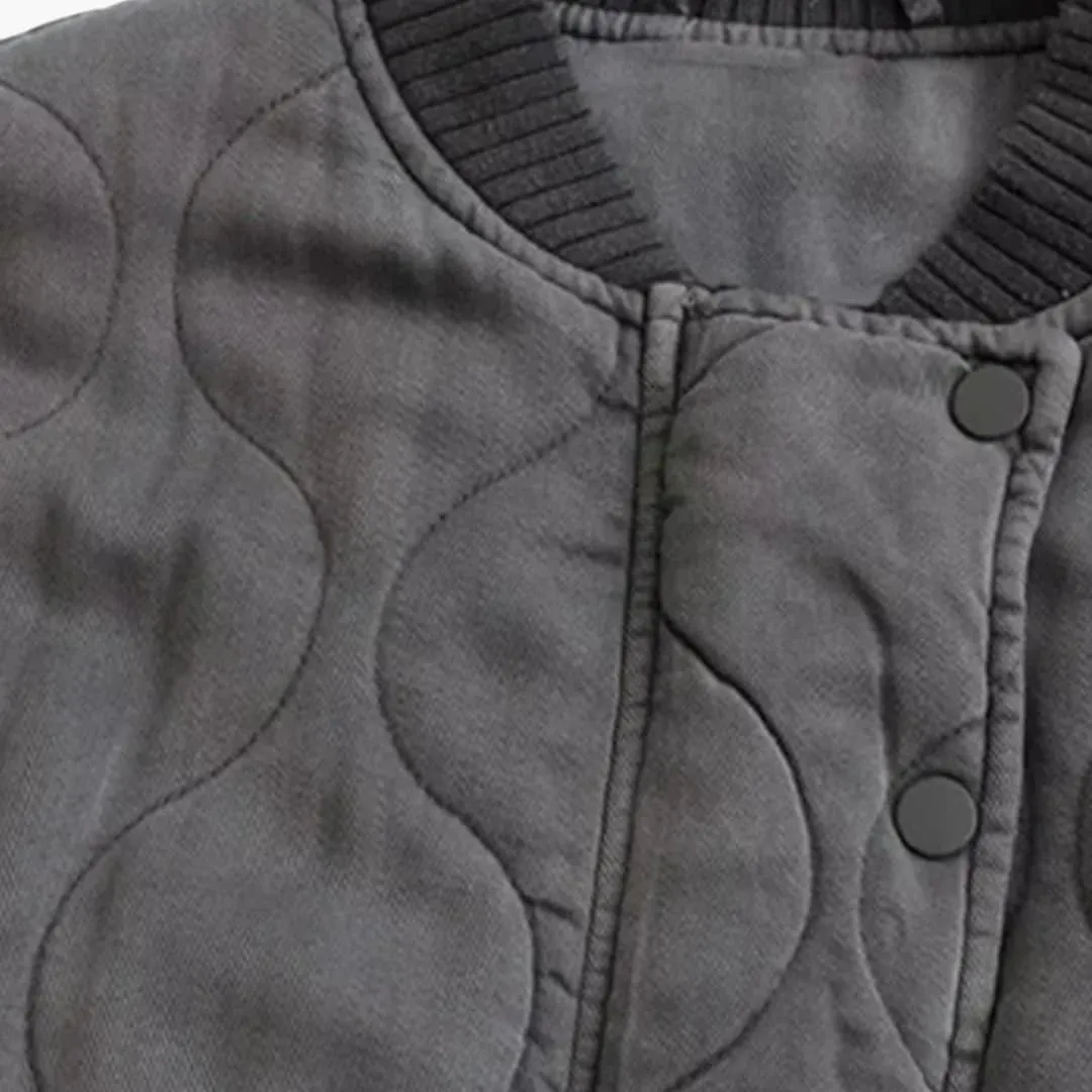 Oversized Quilted Bomber Jacket for Women