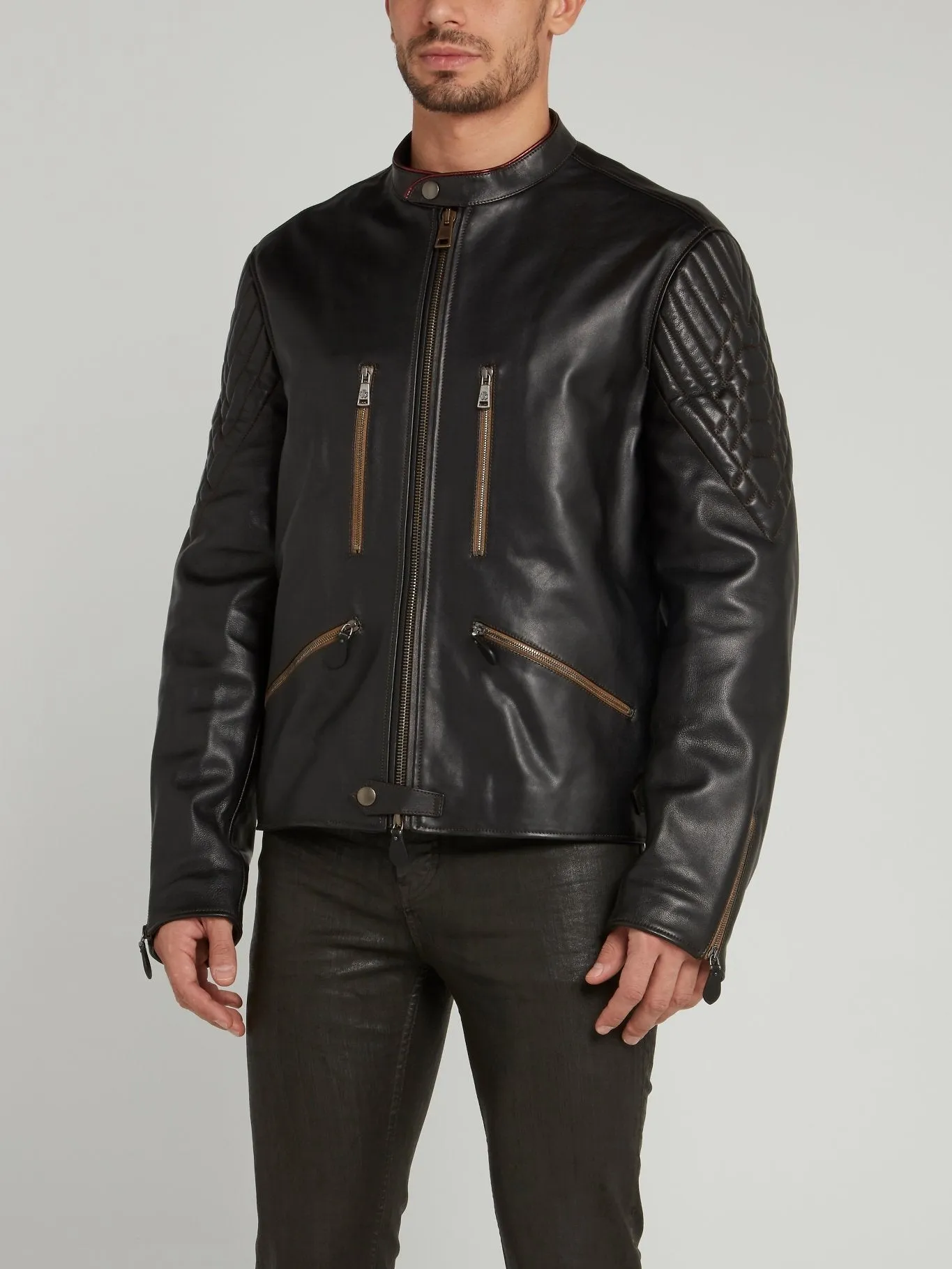 Ovis Aries Leather Biker Jacket