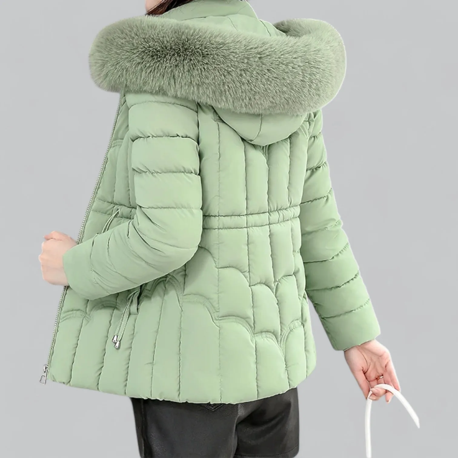 Padded Faux Fur Trim Parka Puffer Down Coat | Warm, Insulated, Water-Resistant Winter Jacket