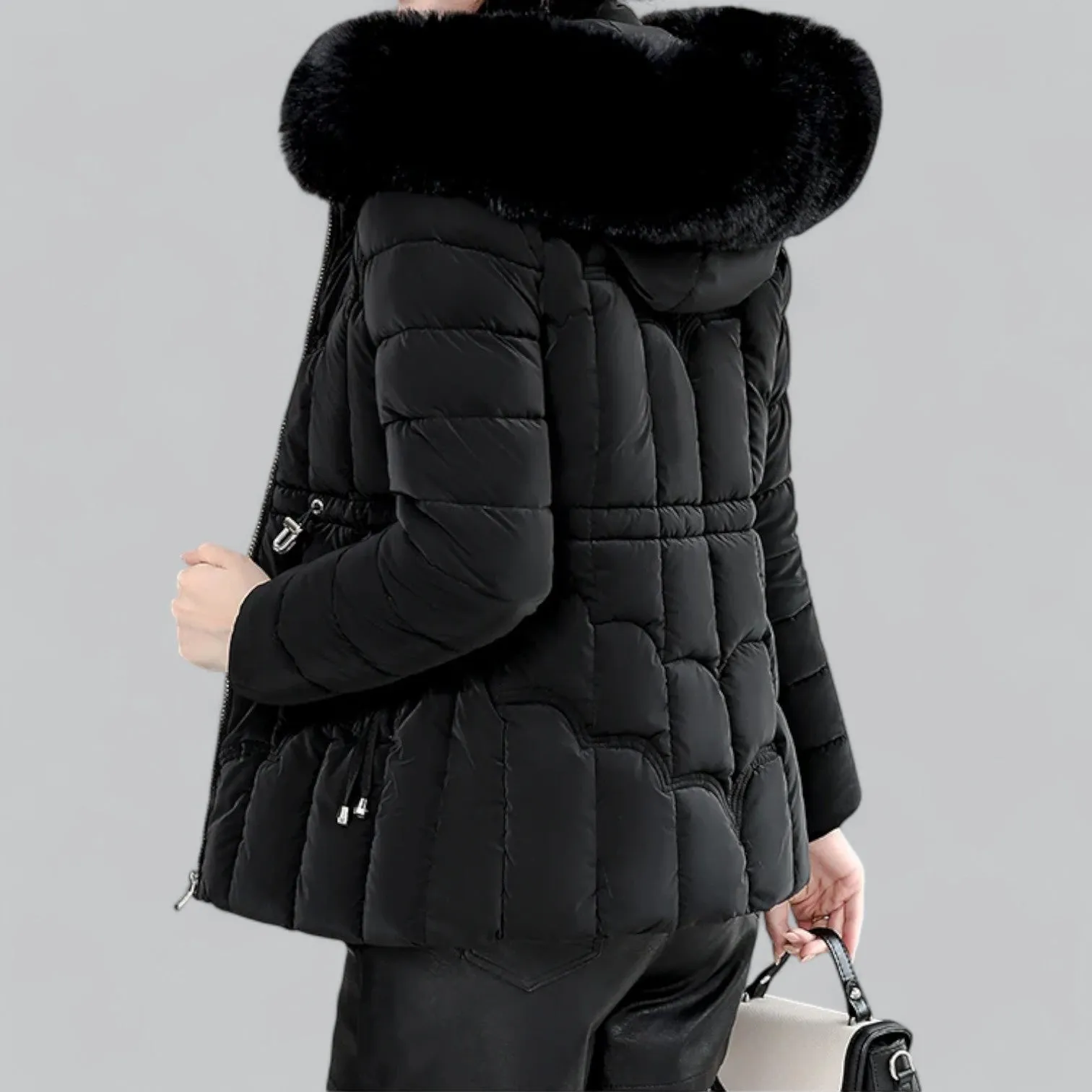 Padded Faux Fur Trim Parka Puffer Down Coat | Warm, Insulated, Water-Resistant Winter Jacket