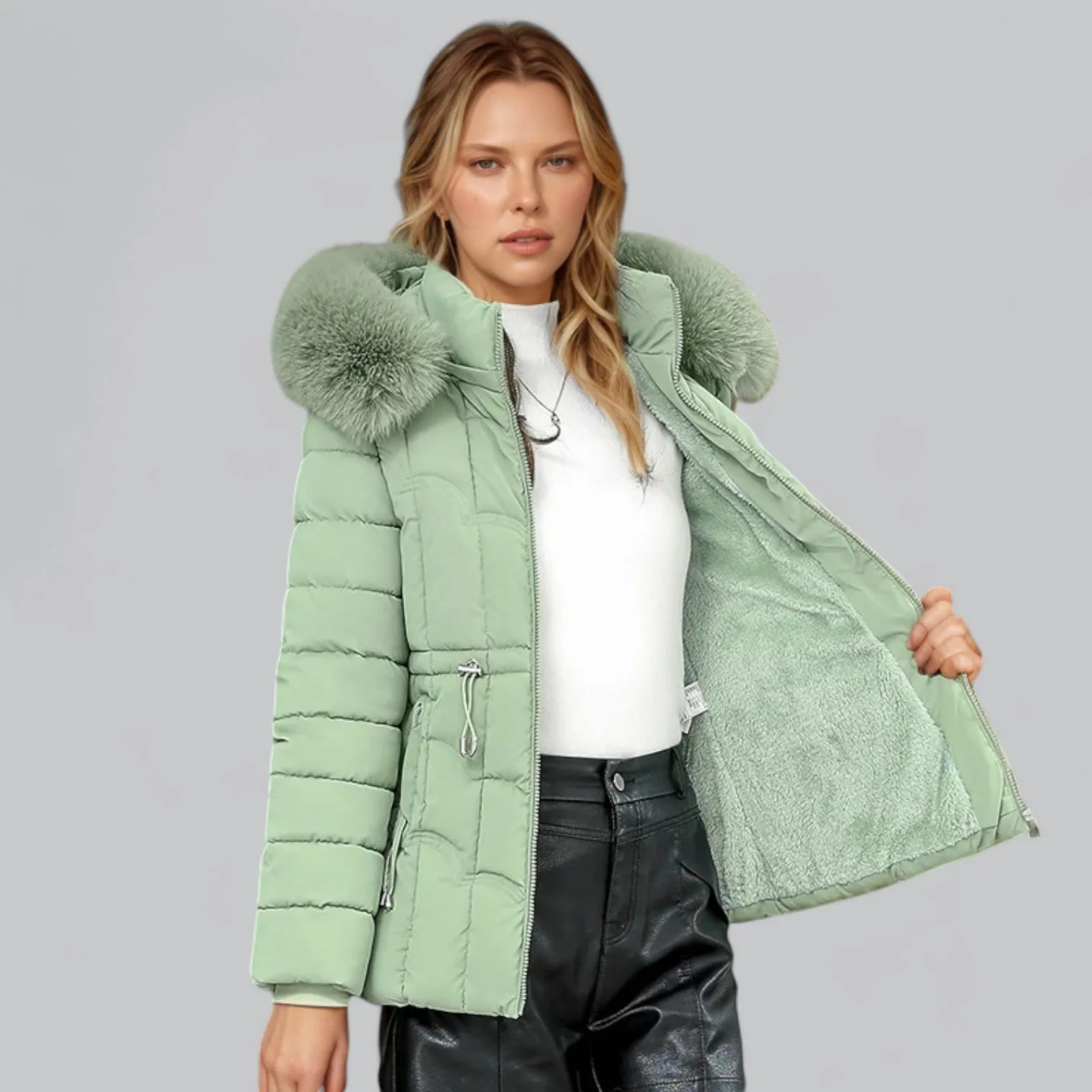 Padded Faux Fur Trim Parka Puffer Down Coat | Warm, Insulated, Water-Resistant Winter Jacket
