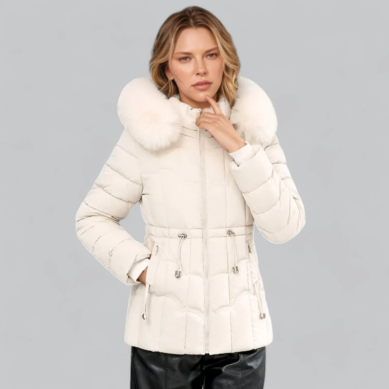Padded Faux Fur Trim Parka Puffer Down Coat | Warm, Insulated, Water-Resistant Winter Jacket