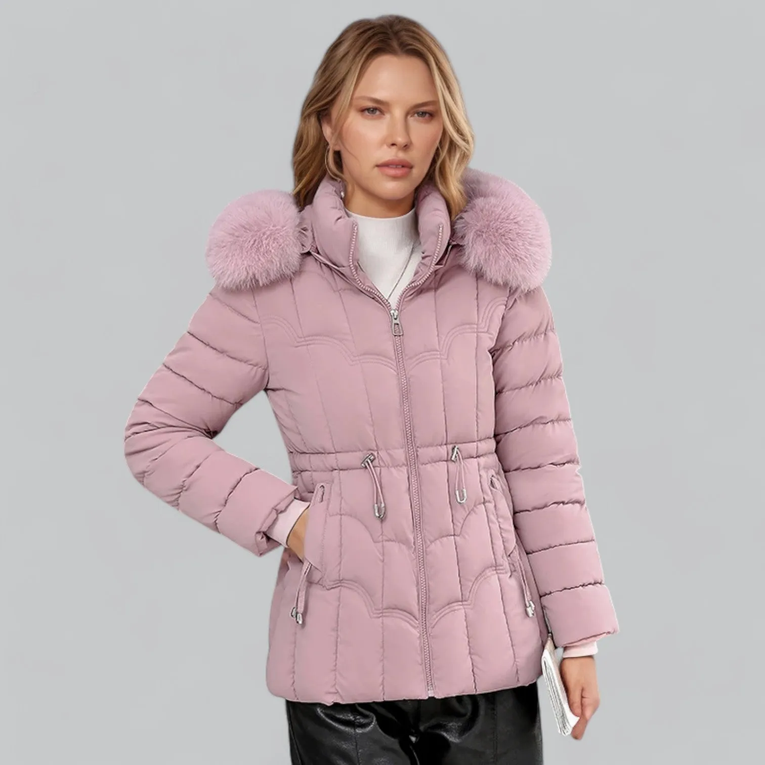 Padded Faux Fur Trim Parka Puffer Down Coat | Warm, Insulated, Water-Resistant Winter Jacket