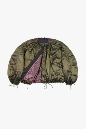 Parachute Quilt Bomber - Dark Olive / Amethyst
