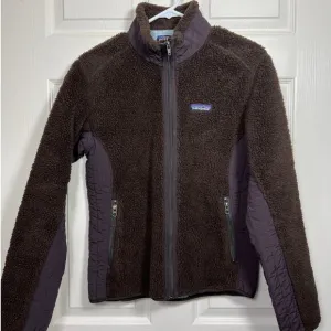 Patagonia Synchilla Retro X Deep Pile Full Zip Fleece Jacket Brown Women's Med