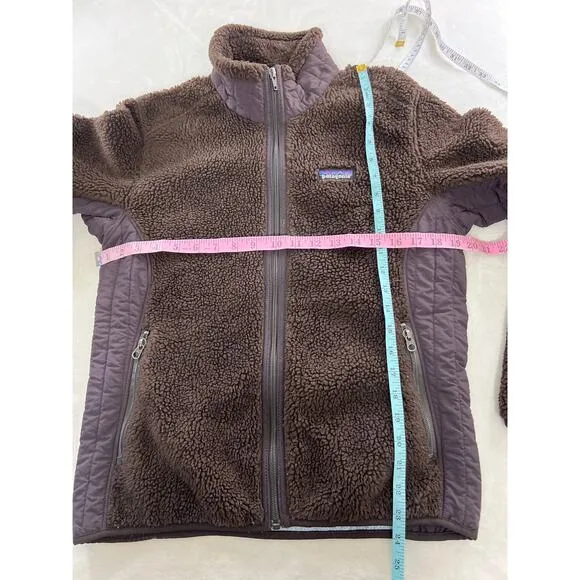 Patagonia Synchilla Retro X Deep Pile Full Zip Fleece Jacket Brown Women's Med