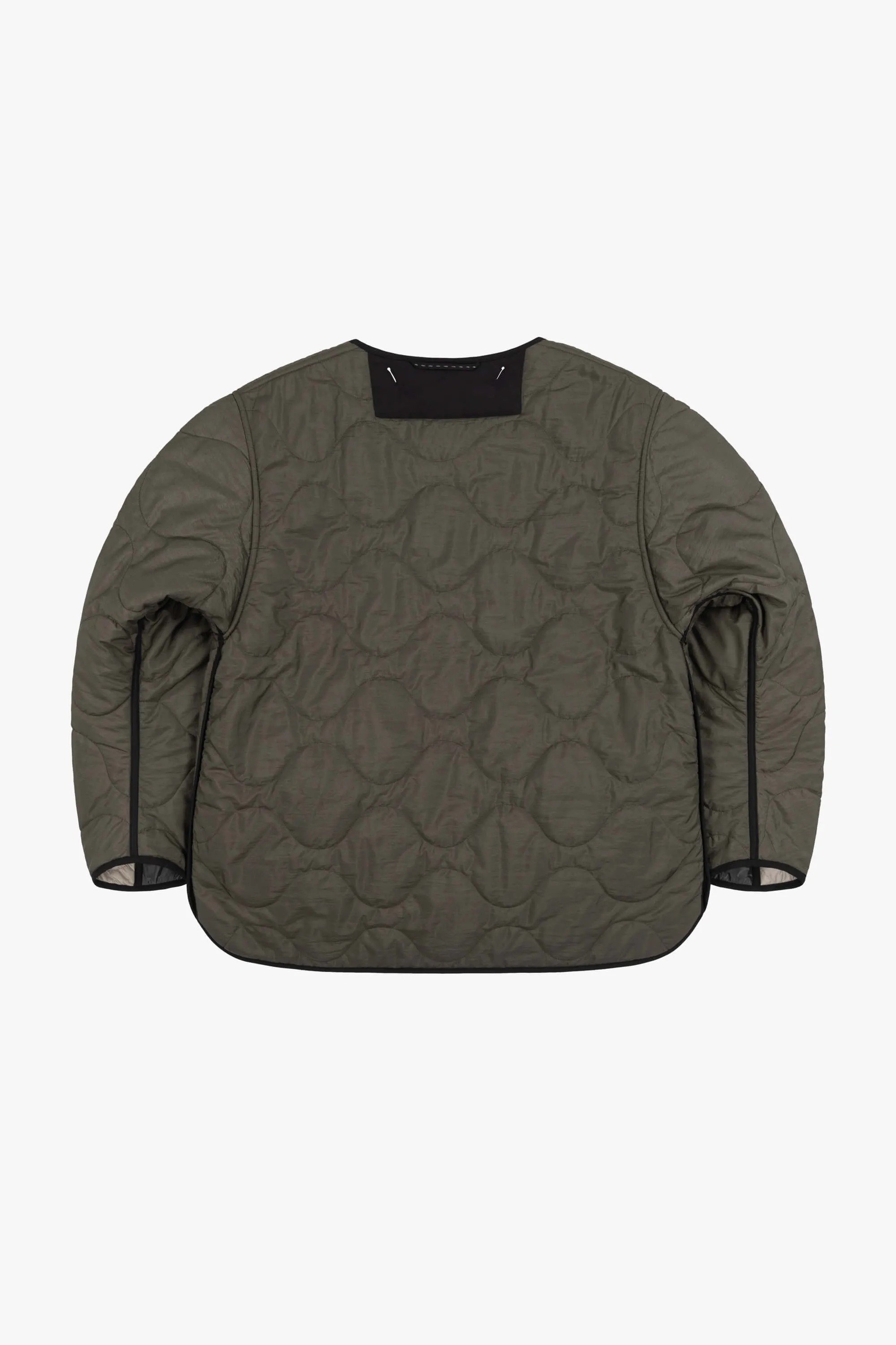 Patchwork Quilt Jacket - Anthracite & Mineral Green / Dark Olive
