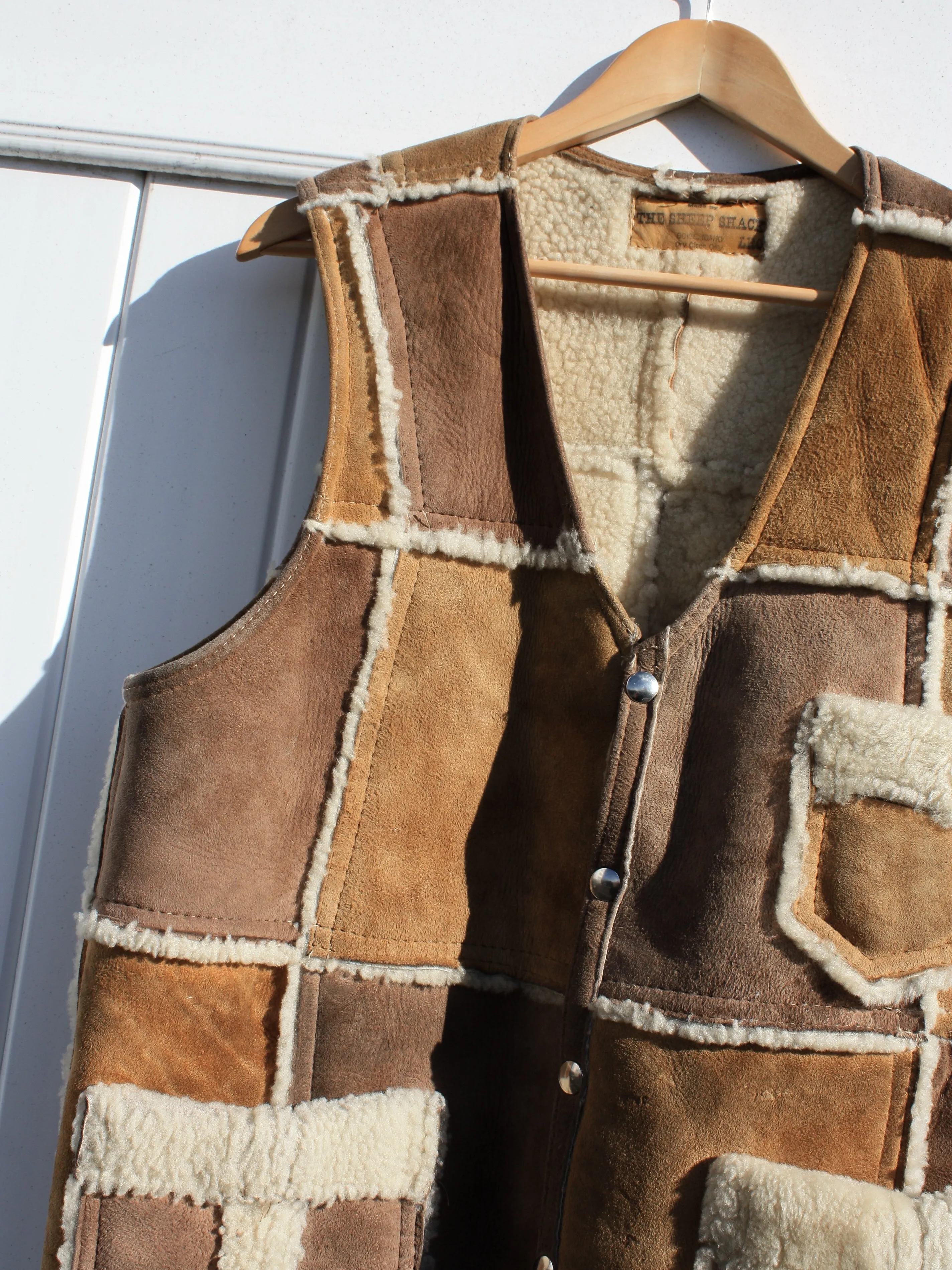 Patchwork Shearling Vest