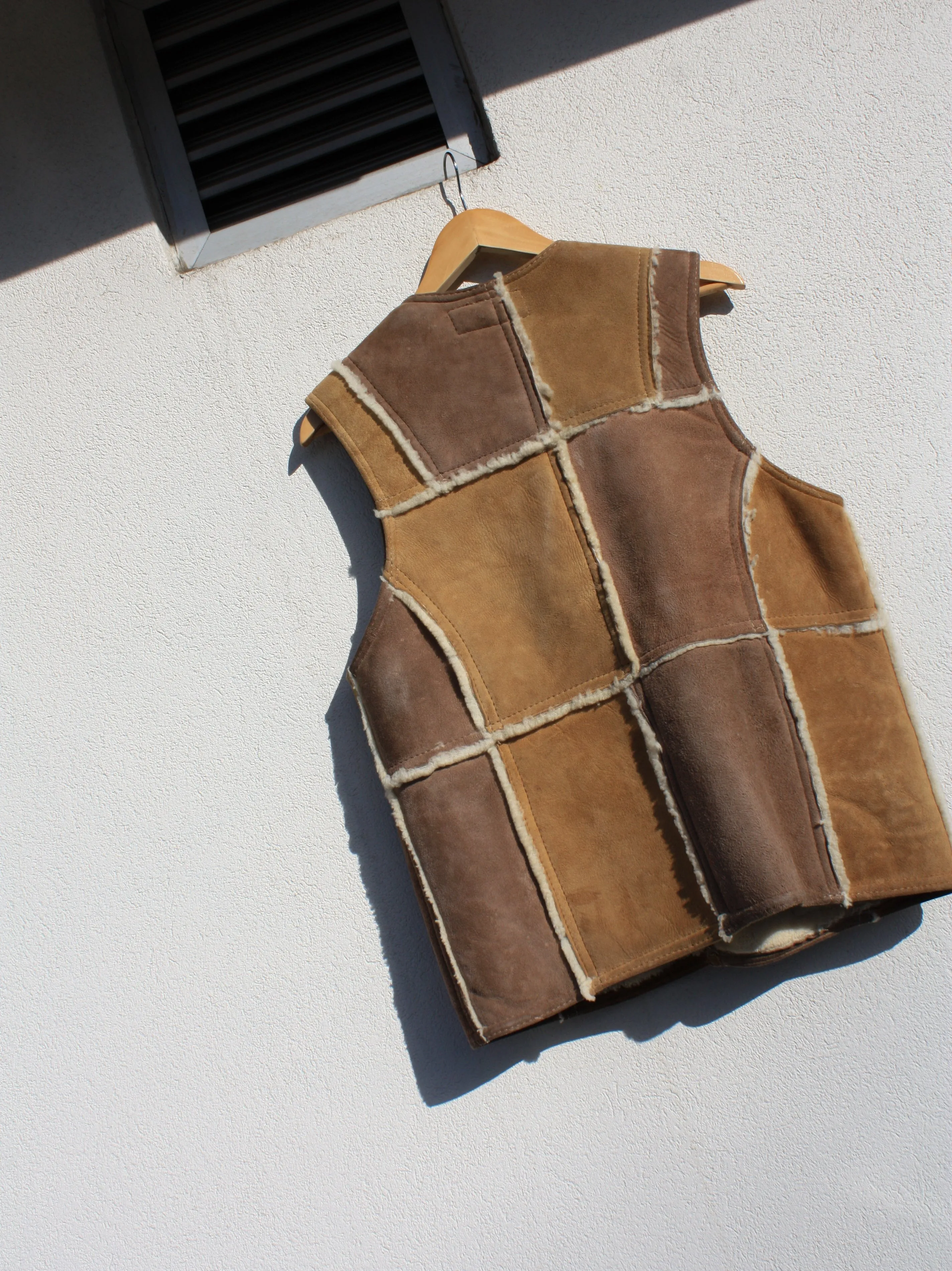 Patchwork Shearling Vest