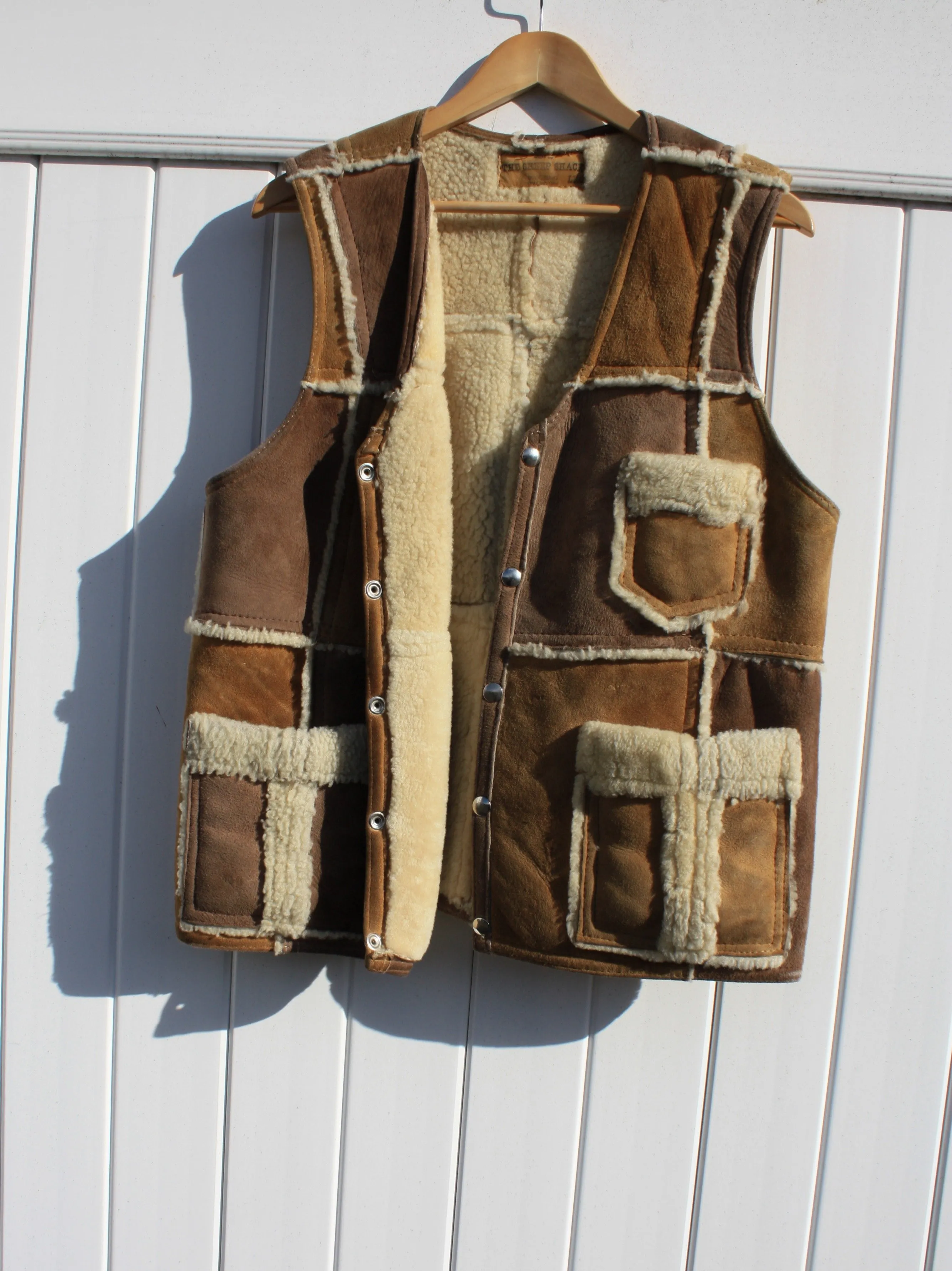 Patchwork Shearling Vest