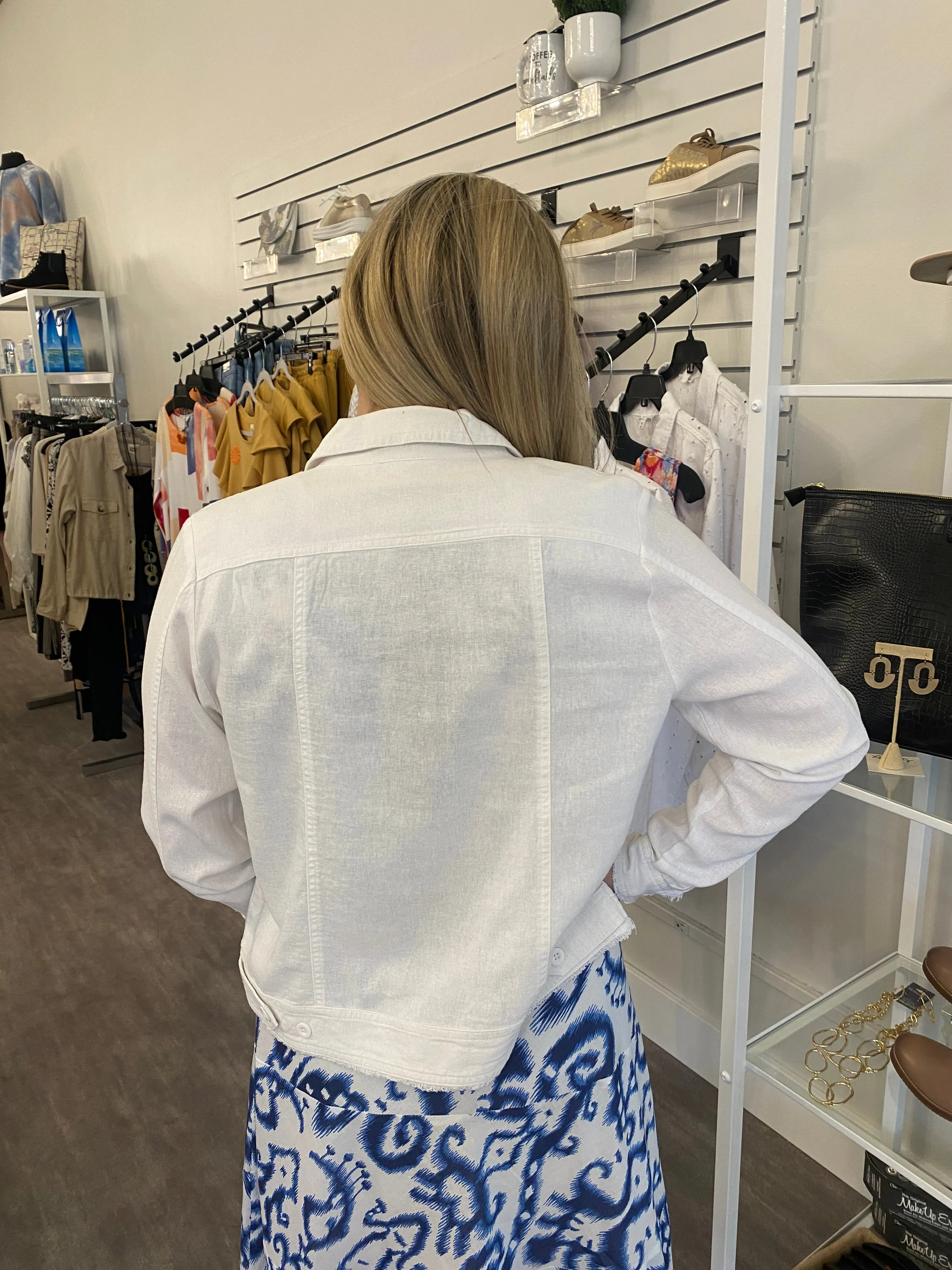Picadilly Button Front Jacket - White