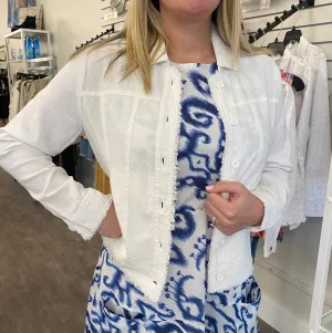 Picadilly Button Front Jacket - White