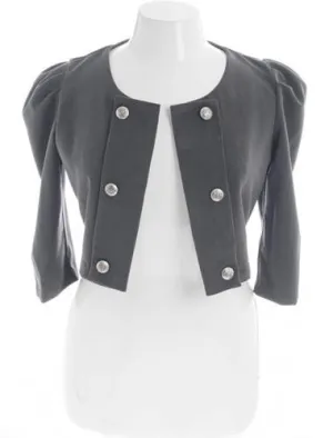 Plus Size Bold Shoulder Cadet Grey Jacket