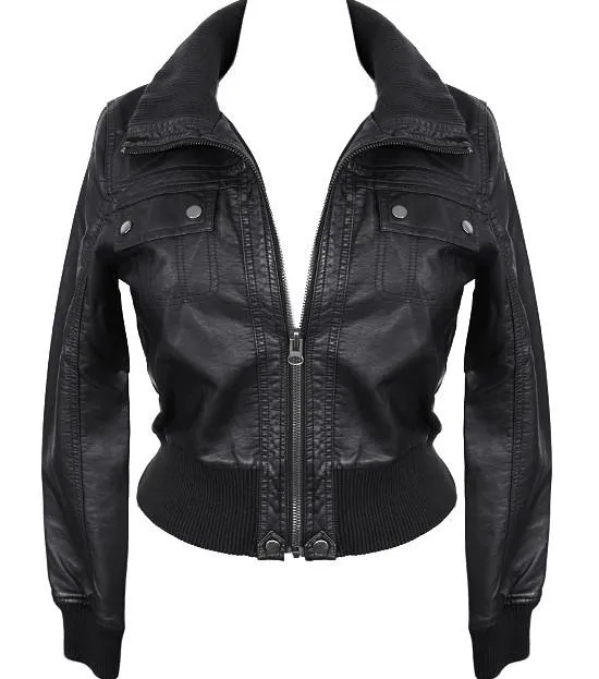 Plus Size Sexy Diva Bomber Black Jacket
