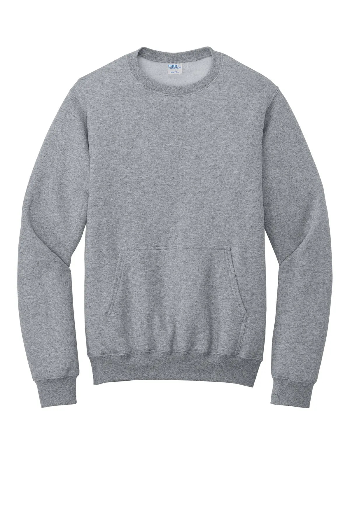 Port & Company Core Fleece Crewneck Pocket Sweatshirt PC78PKT Athletic Heather
