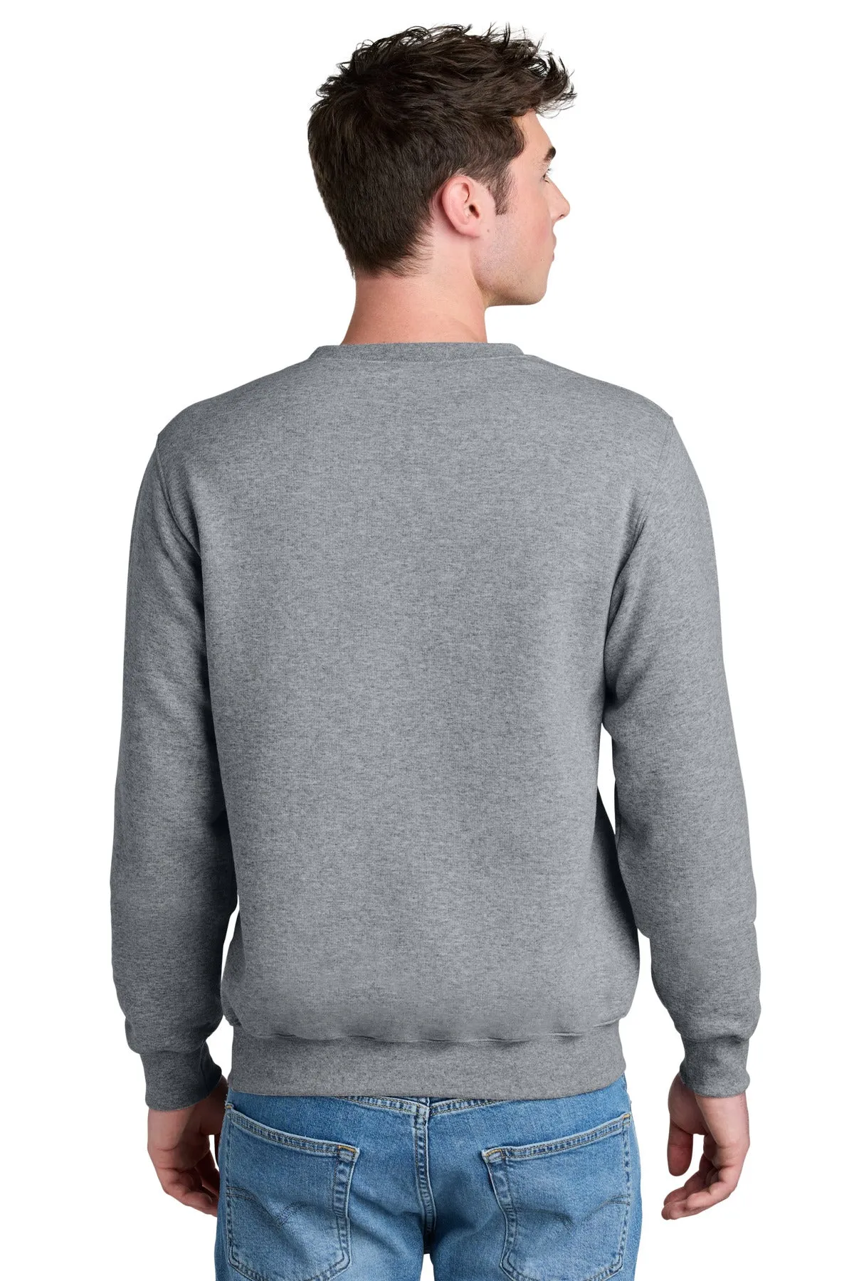 Port & Company Core Fleece Crewneck Pocket Sweatshirt PC78PKT Athletic Heather