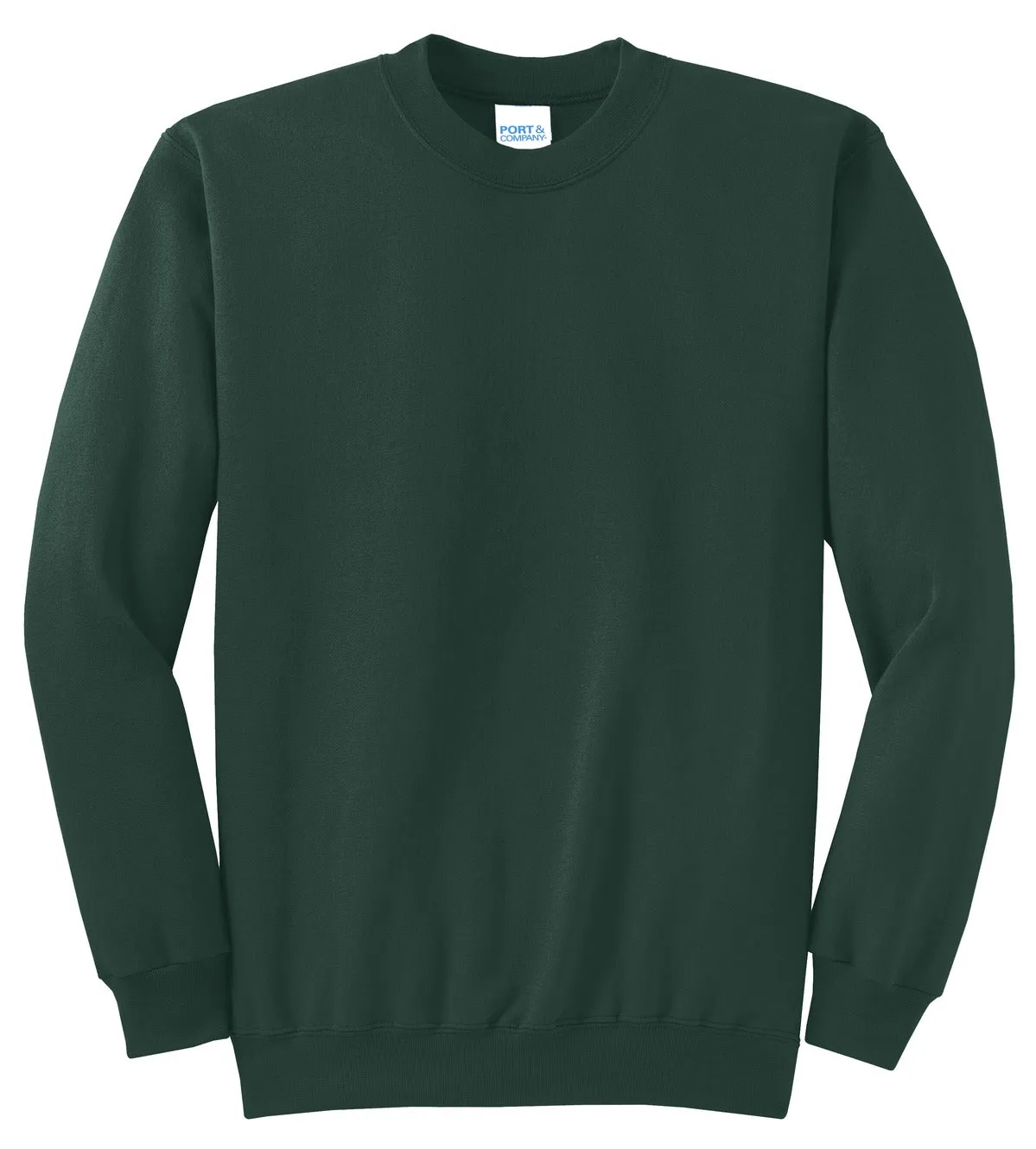 Port & Company Core Fleece Crewneck Sweatshirt. PC78 Dark Green