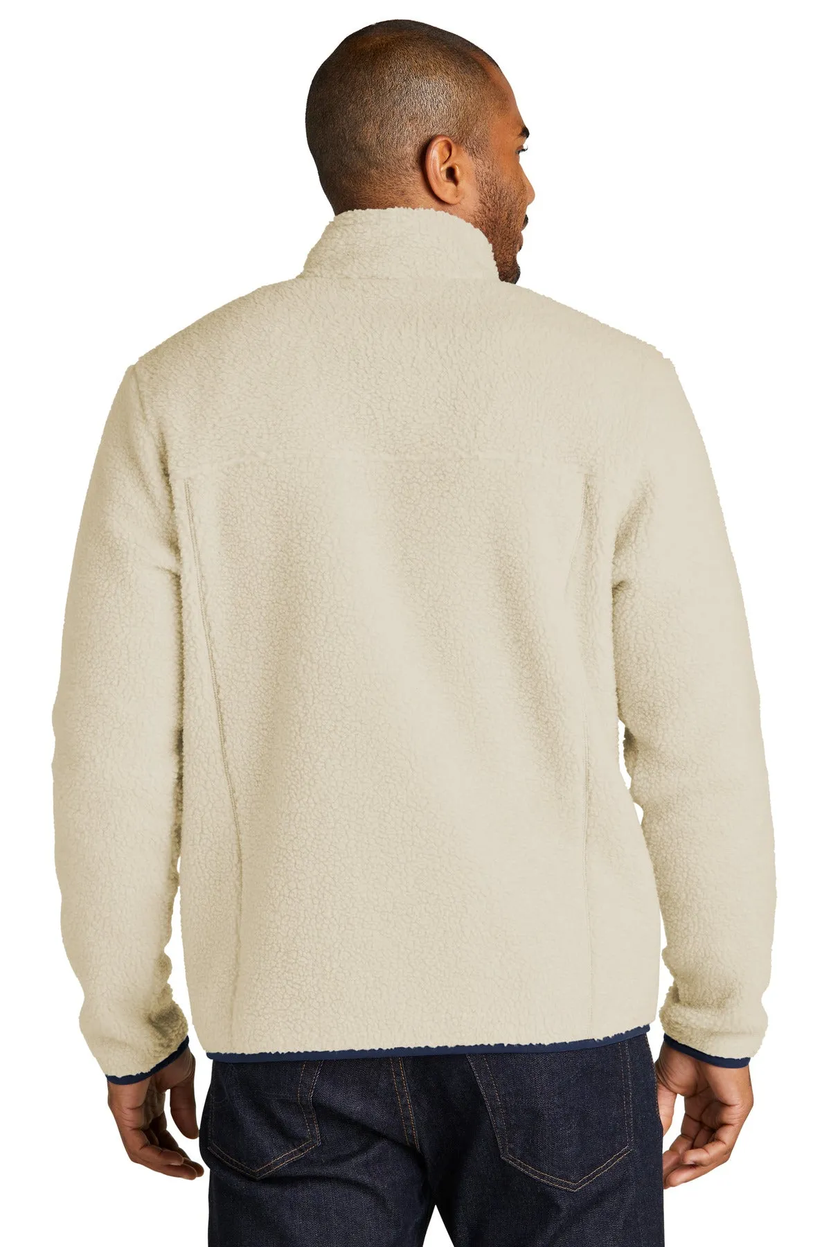 Port Authority Camp Fleece Snap Pullover F140 Oat/ Dress Blue Navy