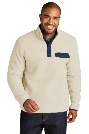 Port Authority Camp Fleece Snap Pullover F140 Oat/ Dress Blue Navy