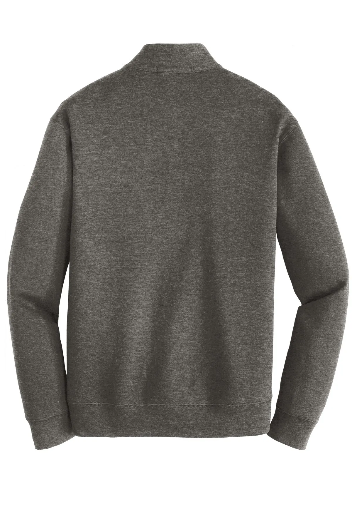 Port Authority Interlock 1/4-Zip. K807 Charcoal Heather/ Medium Heather Grey